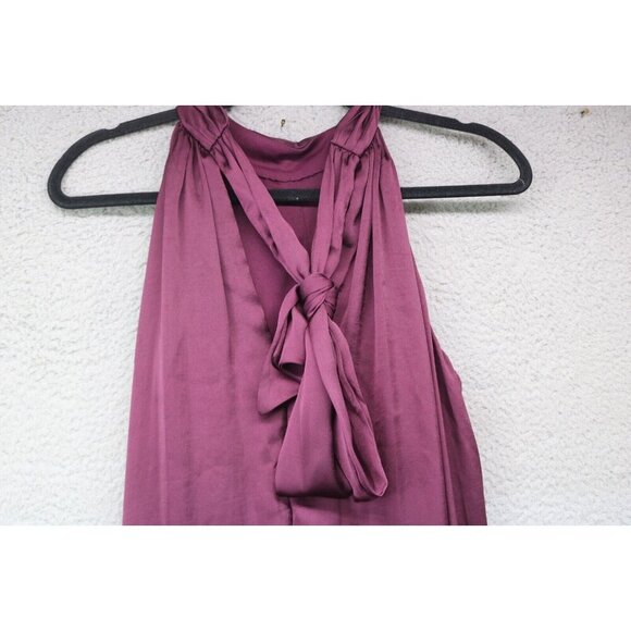 MSK Purple Satin Wide-Leg Jumpsuit-Size Medium-Lined-Whimsigoth - Picture 7 of 8